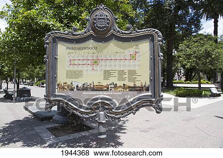 Stock Photo - Information sign on Plaza Independencia, San Miguel de Tucuman, Argentina. Fotosearch