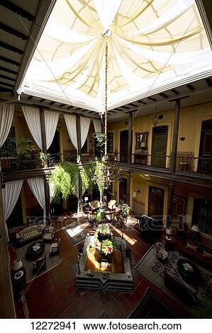 Inner courtyard of Mansion Alcazar Boutique Hotel, Cuenca, Azuay, Ecuador View Large Photo Image Stock Image - Inner courtyard of Mansion Alcazar Boutique Hotel, Cuenca, Azuay, Ecuador. Fotosearch