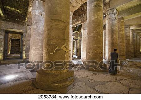 Picture - Inner Hypostyle Hall Of The Temple Of Seti I, Abydos, Sohag, Egypt. Fotosearch