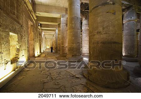 Stock Image - Inner Hypostyle Hall Of The Temple Of Seti I, Abydos, Sohag, Egypt. Fotosearch