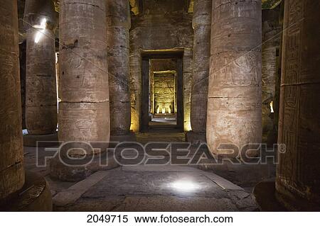 Stock Photography - Inner Hypostyle Hall Of The Temple Of Seti I, Abydos, Sohag, Egypt. Fotosearch