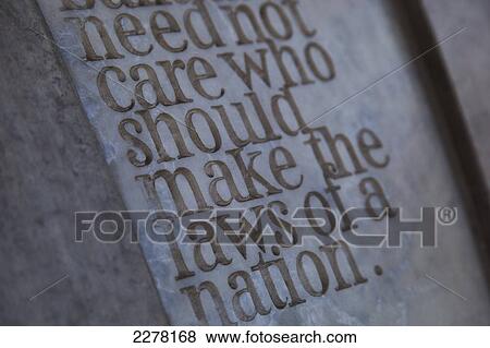 Stock Photo - Inscription outside the Scottish Parliament Building; Edinburgh, Scotland. Fotosearch