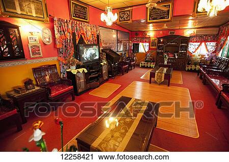 Stock Image - Inside a local house in the floating village; Bandar Seri Begawan, Brunei. Fotosearch