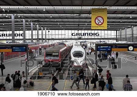 Inside A Train Station; Munich, Germany View Large Photo Image Stock Image - Inside A Train Station; Munich, Germany. Fotosearch