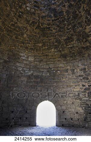 Stock Photography - Inside a Ward Charcoal Oven looking out; Nevada, United States of America. Fotosearch