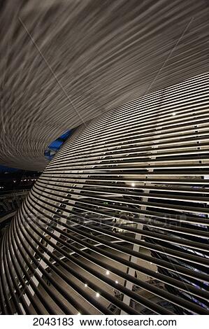 Stock Image - Inside Norman Foster's Dome Of The Reichstag Building At Night, Berlin, Germany. Fotosearch