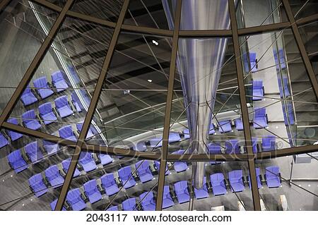 Stock Photo - Inside Norman Foster's Dome Of The Reichstag Building At Night, Berlin, Germany. Fotosearch