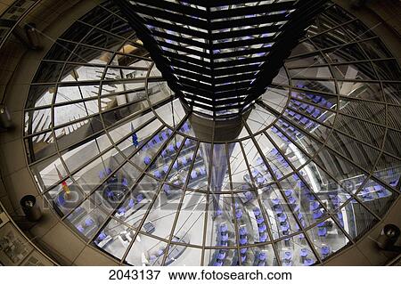 Stock Photo - Inside Norman Foster's Dome Of The Reichstag Building At Night, Berlin, Germany. Fotosearch