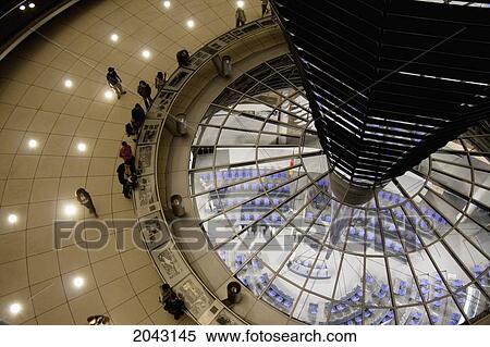 Stock Photography - Inside Norman Foster's Dome Of The Reichstag Building At Night, Berlin, Germany. Fotosearch