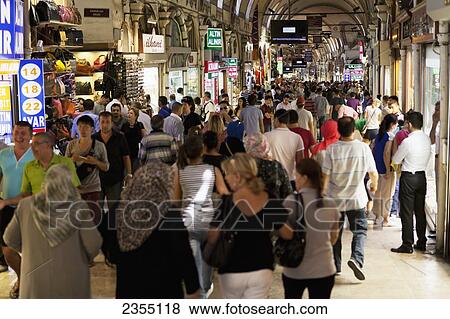 Stock Photo - Inside the Grand Bazaar; Istanbul, Turkey. Fotosearch