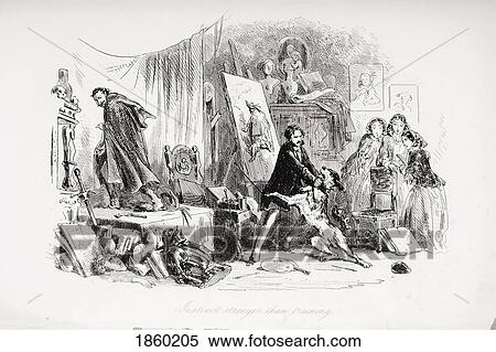 Stock Photography - Instinct Stronger Than Training. Illustration From The Charles Dickens Novel Little Dorrit By H. K. Browne Known As Phiz. Fotosearch