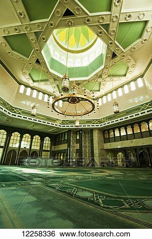 Stock Photograph - Interior of a mosque; Bandar Seri Begawan, Brunei. Fotosearch