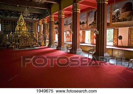 Stock Photography - Interior Of A Wat; Chiang Mai Thailand. Fotosearch