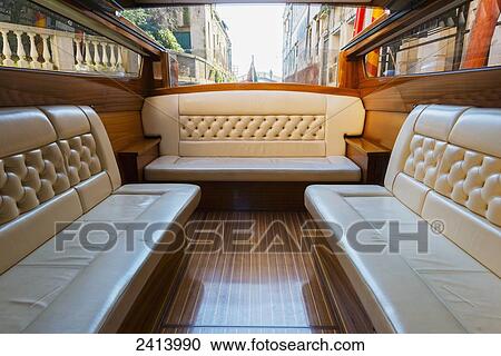 Interior of a water taxi; Venice, Veneto, Italy View Large Photo Image Stock Image - Interior of a water taxi; Venice, Veneto, Italy. Fotosearch