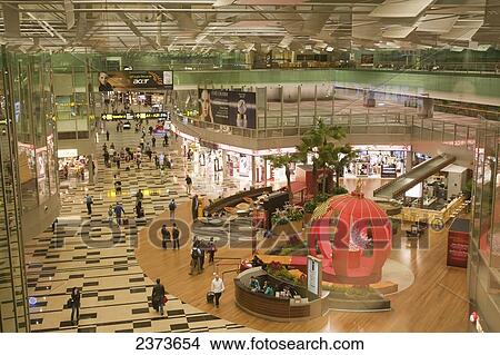 Interior of an airport terminal; Singapore View Large Photo Image Picture - Interior of an airport terminal; Singapore. Fotosearch