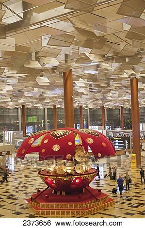 Interior of an airport terminal; Singapore View Large Photo Image Stock Photograph - Interior of an airport terminal; Singapore. Fotosearch