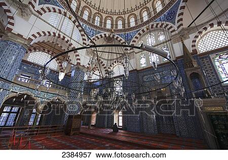 Stock Photo - Interior of an islamic mosque; Istanbul, Turkey. Fotosearch