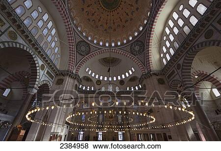 Stock Photo - Interior of an islamic mosque; Istanbul, Turkey. Fotosearch