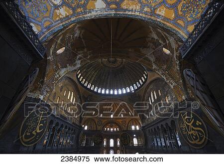 Stock Photography - Interior of an islamic mosque; Istanbul, Turkey. Fotosearch