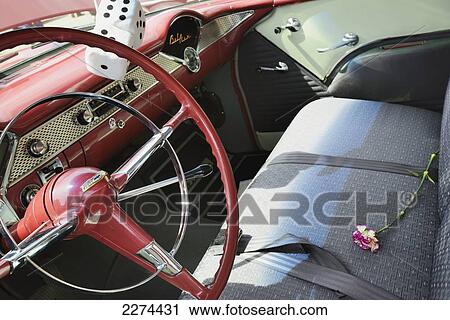 Stock Image - Interior of chevrolet bel air; edmonton alberta canada. Fotosearch