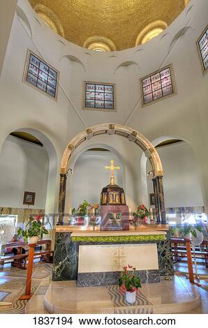 Interior Of Church Of The Beatitudes; Israel View Large Photo Image Picture - Interior Of Church Of The Beatitudes; Israel. Fotosearch