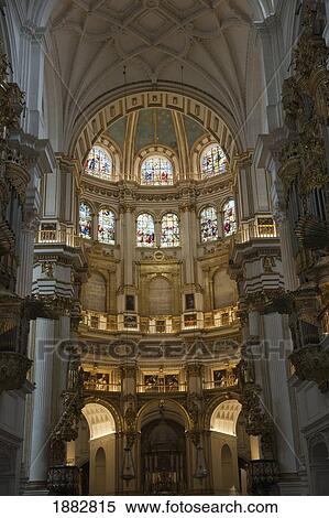 Interior Of Granada Cathedral; Granada, Andalusia, Spain View Large Photo Image Stock Photography - Interior Of Granada Cathedral; Granada, Andalusia, Spain. Fotosearch