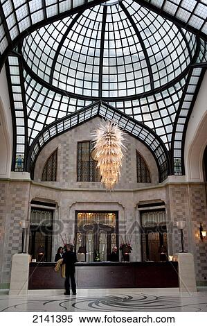 Interior Of Gresham Palace, Now A Four Seasons Hotel, Famous For Its Art Nouveau Architecture, Budapest, Hungary View Large Photo Image Stock Photography - Interior Of Gresham Palace, Now A Four Seasons Hotel, Famous For Its Art Nouveau Architecture, Budapest, Hungary. Fotosearch