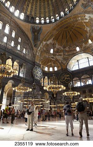 Interior of Hagia Sofia (Aya Sofia) in Sultanahmet area; Istanbul, Turkey View Large Photo Image Stock Photo - Interior of Hagia Sofia (Aya Sofia) in Sultanahmet area; Istanbul, Turkey. Fotosearch