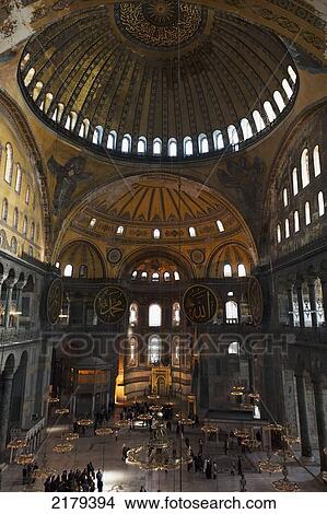 Picture - Interior Of Hagia Sophia Museum; Istanbul Turkey. Fotosearch