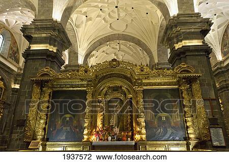 Stock Image - Interior Of La Cathedral; Cusco Peru. Fotosearch