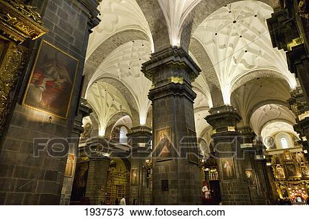 Stock Image - Interior Of La Cathedral; Cusco Peru. Fotosearch