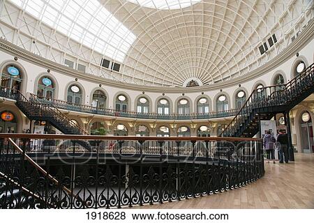 Stock Photo - Interior Of Leeds Corn Exchange. Fotosearch