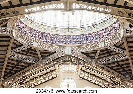 Stock Photograph - Interior Of Mercado Central; Valencia, Spain. Fotosearch