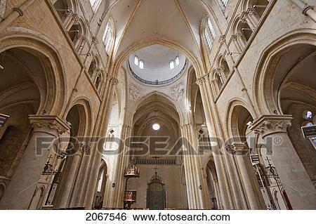 Stock Photograph - Interior Of Saint-Quiriace Collegiate Church, Provins, Seine-Et-Marne, France. Fotosearch