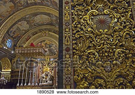 Stock Photo - Interior Of St. John's Co-Cathedral. Fotosearch
