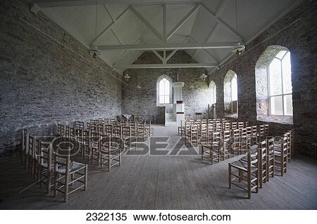 Interior of stone church with rows of chairs; Applecross Peninsula, Highlands, Scotland, UK View Large Photo Image Stock Photography - Interior of stone church with rows of chairs; Applecross Peninsula, Highlands, Scotland, UK. Fotosearch