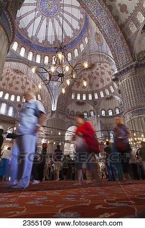 Interior Of The Blue Mosque Istanbul Turkey Stock Photo