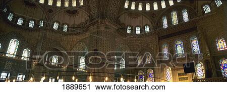 Stock Image - Interior Of The Blue Mosque.. Fotosearch