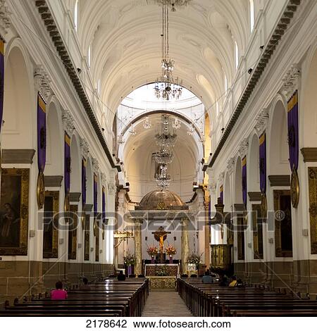Stock Image - Interior Of The Cathedral Of Guatemala City; Guatemala City Guatemala. Fotosearch