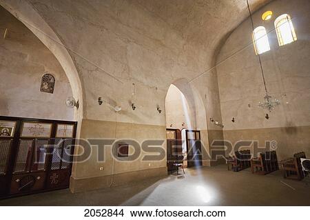 Picture - Interior Of The Church Of St. Macarius In The Monastery Of Saint Macarius The Great, Wadi El Natrun, Egypt. Fotosearch