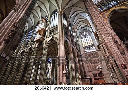 Stock Image - Interior Of The Cologne Cathedral, Cologne, North Rhine-Westphalia, Germany. Fotosearch