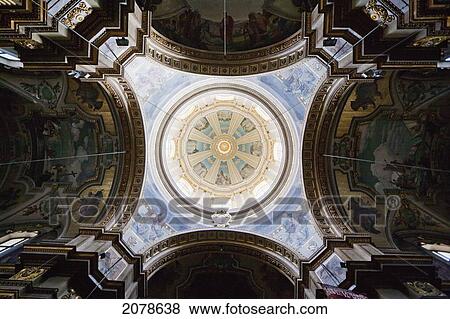 Stock Photo - Interior Of The Cupola Of St Paul's Church, Rabat, Malta. Fotosearch