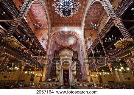 Interior Of The Great Synagogue On Dohany Street, Budapest, Hungary View Large Photo Image Picture - Interior Of The Great Synagogue On Dohany Street, Budapest, Hungary. Fotosearch