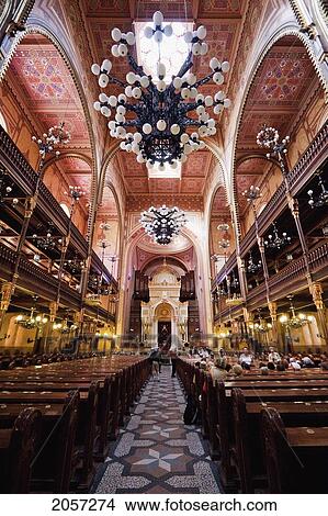 Picture - Interior Of The Great Synagogue On Dohany Street, Budapest, Hungary. Fotosearch