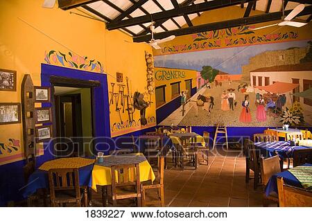 Interior Of Typical Mexican Restaurant; Concordia, Sinaloa, Mexico View Large Photo Image Stock Photo - Interior Of Typical Mexican Restaurant; Concordia, Sinaloa, Mexico. Fotosearch