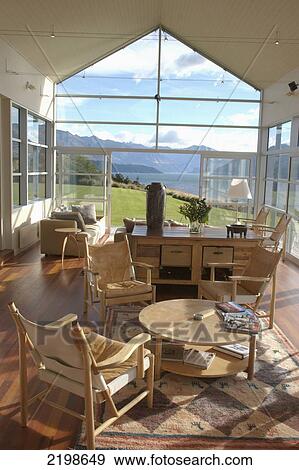 Stock Photo - Interior Of Whare Kea Lodge; New Zealand. Fotosearch