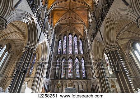 Stock Image - Interior of Worcester Cathedral; Worcester, Worcestershire, England. Fotosearch