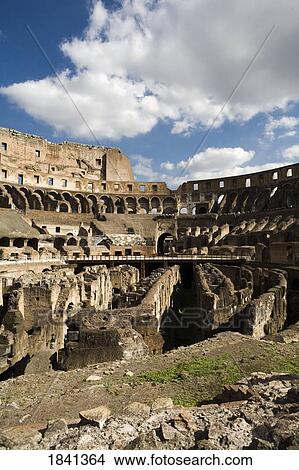 Picture - Interior View Of Arena Inside The Colosseum; Rome, Italy. Fotosearch