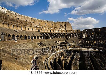 Stock Photograph - Interior View Of Arena Inside The Colosseum; Rome, Italy. Fotosearch
