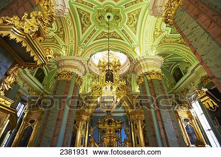 Stock Image - Interior view of SS Peter and Paul Cathedral on Petrograd side of St. Petersburg; St. Petersburg, Russia. Fotosearch
